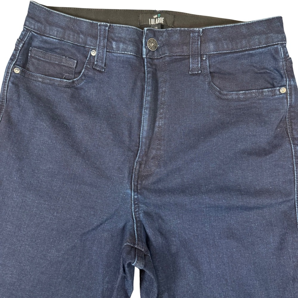 LuLaRoe Womens Dark Wash High Rise Skinny Jeans Size 30 Indigo Stretch Denim